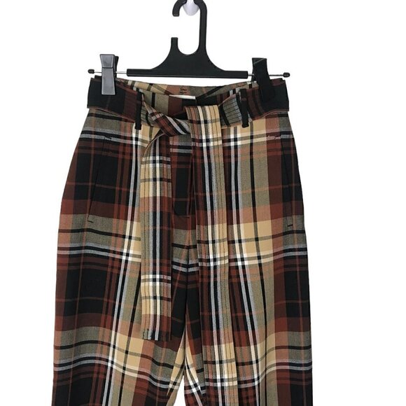 Nwot Aritzia Wilfred Tartan Tie Up Pants Size 0 - Picture 4 of 8